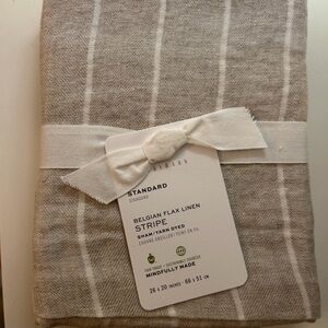 Pottery Barn Belgian Linen Flax Stripe Pillow Shams